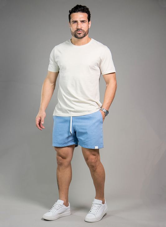 Sky Blue Linen Shorts - Ashford