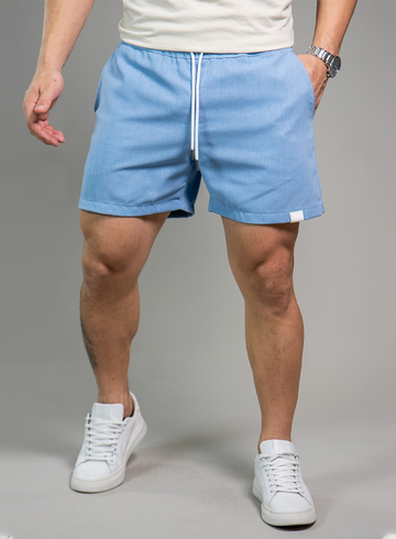 Sky Blue Linen Shorts - Ashford